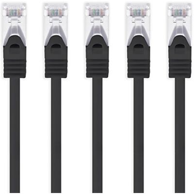1aTTack.de 0,5 m zwart 5 stuks CAT.7 netwerkkabel Sftp patchkabel (ruwe kabel) (SET) 10000 Mbit/s 500 MHz gemonteerd met 2 RJ45 Cat6a-stekkers 1aTTack.de 0,5 m zwart 5 stuks CAT.7 netwerkkabel Sftp patchkabel (ruwe kabel) (SET) 10000 Mbit/s 500 MHz gemonteerd met 2 RJ45 Cat6a-stekkers