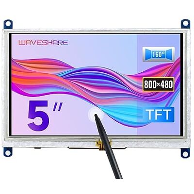 Waveshare 5 inch Resistive Touch Screen LCD(B) 800 * 480 High Resolution HDMI USB Interface For Raspberry Pi 4/3 Model B/3B+/BB BLACK/Banana Pi Work as Computer Monitor for Windows 10/8.1/8/7 Waveshare 5 inch Resistive Touch Screen LCD(B) 800 * 480 High Resolution HDMI USB Interface For Raspberry Pi 4/3 Model B/3B+/BB BLACK/Banana Pi Work as Computer Monitor for Windows 10/8.1/8/7