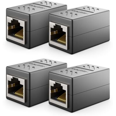 deleyCON 4 x CAT6 koppeling kabelconnector netwerkkabel patchkabel ethernetkabel modulaire adapter afgeschermd 2 x bus RJ45 DSL LAN zwart deleyCON 4 x CAT6 koppeling kabelconnector netwerkkabel patchkabel ethernetkabel modulaire adapter afgeschermd 2 x bus RJ45 DSL LAN zwart