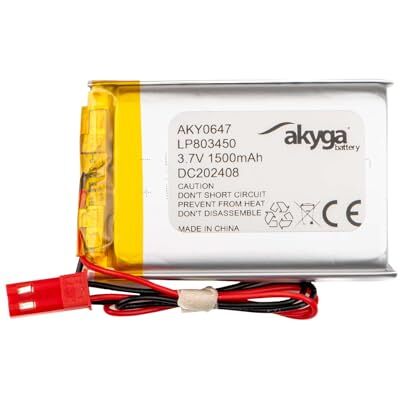 AKYGA LP803450 Lithium-polymeerbatterij 3,7 V 1500 mAh AKY0647 Li-Po PCM JST 2-polige connector 2,54 15 cm AKYGA LP803450 Lithium-polymeerbatterij 3,7 V 1500 mAh AKY0647 Li-Po PCM JST 2-polige connector 2,54 15 cm