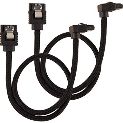 Corsair Premium SATA-kabel ommanteld SATA 6 Gbps 30 cm 90 ° stekker zwart Corsair Premium SATA-kabel ommanteld SATA 6 Gbps 30 cm 90 ° stekker zwart