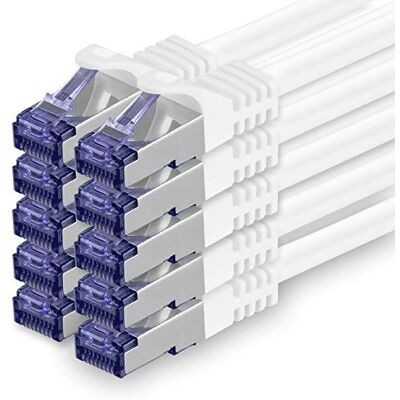 1aTTack.de Cat.7 ethernetkabel Cat7 lan netwerk 10GBASE-T 10000 Mbps (Sftp Pimf) dubbel afgeschermde patchkabel RJ45 stekker Cat.6a 5m white 10 pieces 1aTTack.de Cat.7 ethernetkabel Cat7 lan netwerk 10GBASE-T 10000 Mbps (Sftp Pimf) dubbel afgeschermde patchkabel RJ45 stekker Cat.6a 5m white 10 pieces