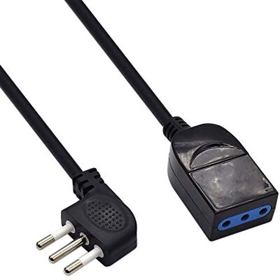 Ewent EW3803 Verlengkabel zwart 5 m Italiaanse stekker 10 A 90 ° ruimtebesparend Italiaans stopcontact 10 A kabel H05VV-F 3 x 0,75 mm² stopcontact met kinderbeveiliging Ewent EW3803 Verlengkabel zwart 5 m Italiaanse stekker 10 A 90 ° ruimtebesparend Italiaans stopcontact 10 A kabel H05VV-F 3 x 0,75 mm² stopcontact met kinderbeveiliging