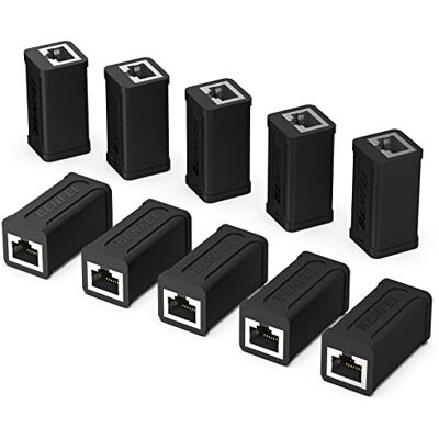 BENFEI RJ45 koppeling inline, Cat7 Cat6 Cat5e ethernet koppeling vrouwelijk naar vrouwelijk, 10 stuks BENFEI RJ45 koppeling inline, Cat7 Cat6 Cat5e ethernet koppeling vrouwelijk naar vrouwelijk, 10 stuks