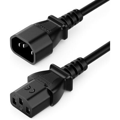 deleyCON Koelkastkabelverlenging, 3,0 m, IEC C13 naar C14, stroomkabel, verlengkabel, rechte stekker C13 op C14-stekker, pc-monitor, beamer, printer, zwart deleyCON Koelkastkabelverlenging, 3,0 m, IEC C13 naar C14, stroomkabel, verlengkabel, rechte stekker C13 op C14-stekker, pc-monitor, beamer, printer, zwart