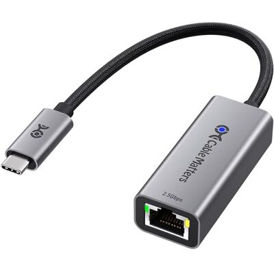 Cable Matters USB C naar Ethernet adapter, 2,5 GB, netwerksnelheid, USB C naar Ethernet-adapter, compatibel met USB 4, Thunderbolt 4/5, Plug & Play voor MacBook, laptop en Cable Matters USB C naar Ethernet adapter, 2,5 GB, netwerksnelheid, USB C naar Ethernet-adapter, compatibel met USB 4, Thunderbolt 4/5, Plug & Play voor MacBook, laptop en