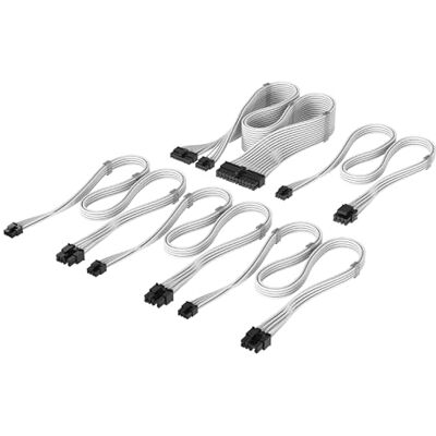 Corsair Startset PSU-kabel met afzonderlijke ommanteling type 4 elite premium – kabelkammen met laag profiel, drielaags paracord-design, compatibel met PSU's type 4, wit Corsair Startset PSU-kabel met afzonderlijke ommanteling type 4 elite premium – kabelkammen met laag profiel, drielaags paracord-design, compatibel met PSU's type 4, wit