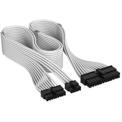 Corsair Câble à 24 Broches ATX à Gaine Individuelle Carte Mère Type 5 Elite Premium – 610 mm, Peignes à Câble Profil Bas, Conception Paracord à Maille Triple Couche – Blanc Corsair Câble à 24 Broches ATX à Gaine Individuelle Carte Mère Type 5 Elite Premium – 610 mm, Peignes à Câble Profil Bas, Conception Paracord à Maille Triple Couche – Blanc