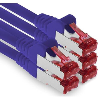 1aTTack.de Netwerkkabel Cat 6-10m violet 5 stuks Ethernetkabel Lankabel Cat6 Sftp Patchkabel Set 1000 Mbit s 1aTTack.de Netwerkkabel Cat 6-10m violet 5 stuks Ethernetkabel Lankabel Cat6 Sftp Patchkabel Set 1000 Mbit s