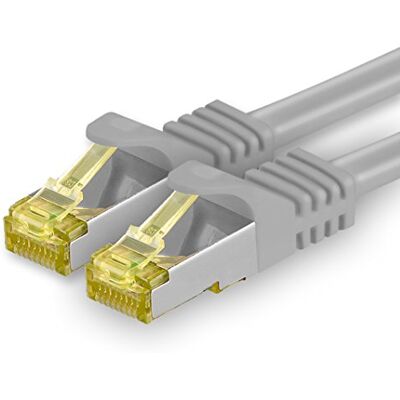 1aTTack.de Netwerkkabel CAT7 CAT 7 SFTP 10Gb/s 1 stuk 15,0 m Ethernet LAN DSL modem router grijs 1 stuk 1aTTack.de Netwerkkabel CAT7 CAT 7 SFTP 10Gb/s 1 stuk 15,0 m Ethernet LAN DSL modem router grijs 1 stuk