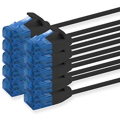 1aTTack.de 660196 Cat6 Cat.6 netwerkkabel Cat 3,0m patchkabel dunne kabel (kleine diameter zeer flexibel) 1000 Mbit/s 10 stuks zwart 1aTTack.de 660196 Cat6 Cat.6 netwerkkabel Cat 3,0m patchkabel dunne kabel (kleine diameter zeer flexibel) 1000 Mbit/s 10 stuks zwart