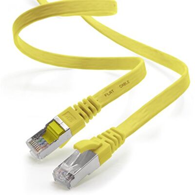 1aTTack.de 1 m geel 1 stuk platte kabel CAT.7 Gigabit Ethernet LAN (RJ45) netwerkkabel ruwe kabel (10 Gbit/s) platte installatiekabel dun compatibel met Cat.5 Cat.5e Cat.6 1aTTack.de 1 m geel 1 stuk platte kabel CAT.7 Gigabit Ethernet LAN (RJ45) netwerkkabel ruwe kabel (10 Gbit/s) platte installatiekabel dun compatibel met Cat.5 Cat.5e Cat.6