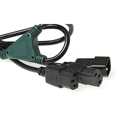 ACT 1,8 m Y-kabel 1 x C14 naar 2 x C13 kabel AK5052 ACT 1,8 m Y-kabel 1 x C14 naar 2 x C13 kabel AK5052