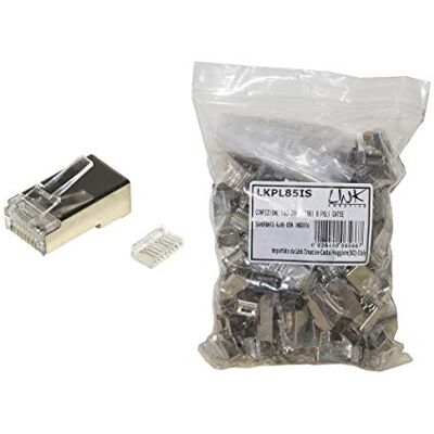 LINK 100 stuks 8-polige Cat 6 afgeschermde RJ45 connectoren met flexibele kabelinzet LINK 100 stuks 8-polige Cat 6 afgeschermde RJ45 connectoren met flexibele kabelinzet
