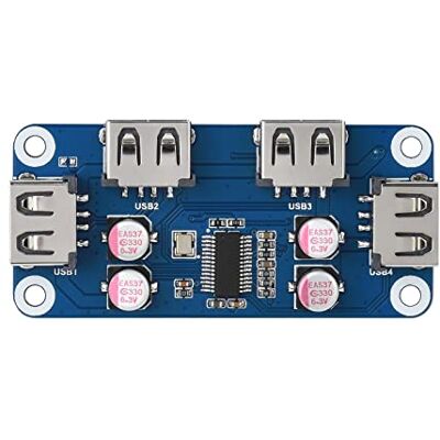 Waveshare USB-hub hoed (B) voor Raspberry Pi 4B/3B+/3A+/2B/Zero, met 4 poorten 2.0 Waveshare USB-hub hoed (B) voor Raspberry Pi 4B/3B+/3A+/2B/Zero, met 4 poorten 2.0