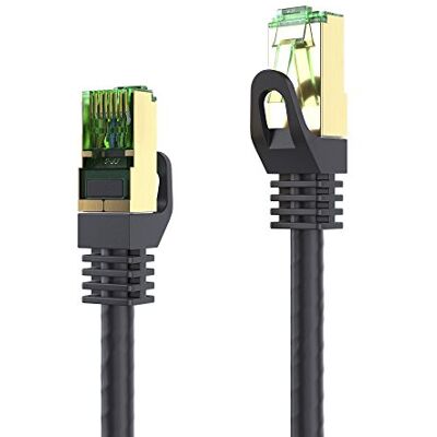 conecto Netwerkkabel RJ45 S/FTP, PIMF, CCA AWG26/7 met Cat7 ruwe kabel, 10 m, zwart conecto Netwerkkabel RJ45 S/FTP, PIMF, CCA AWG26/7 met Cat7 ruwe kabel, 10 m, zwart