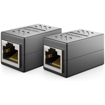 deleyCON 2 x CAT6 koppeling kabelconnector netwerkkabel patchkabel ethernetkabel modulaire adapter afgeschermd 2 x bus RJ45 DSL LAN zwart deleyCON 2 x CAT6 koppeling kabelconnector netwerkkabel patchkabel ethernetkabel modulaire adapter afgeschermd 2 x bus RJ45 DSL LAN zwart