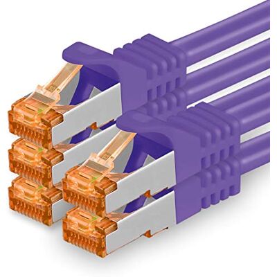 1aTTack.de 2m Cat7 netwerkkabel paars 5 stuks gigabit ethernet LAN-kabel 10000 Mbit/s patchkabel Cat7 S FTP PIMF afscherming LSZH categorie 7 ruwe kabel Rj45 Cat 6a-stekker 5 x 1aTTack.de 2m Cat7 netwerkkabel paars 5 stuks gigabit ethernet LAN-kabel 10000 Mbit/s patchkabel Cat7 S FTP PIMF afscherming LSZH categorie 7 ruwe kabel Rj45 Cat 6a-stekker 5 x