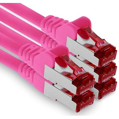 1aTTack.de CAT6 CAT 6 S-FTP netwerkkabel 5 stuks 5,0 m Ethernet LAN DSL modem router magenta 1aTTack.de CAT6 CAT 6 S-FTP netwerkkabel 5 stuks 5,0 m Ethernet LAN DSL modem router magenta