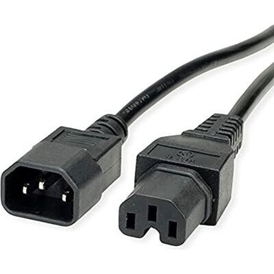 Value Netsnoer IEC320/C14 stekker C15 bus zwart 0,5 m Value Netsnoer IEC320/C14 stekker C15 bus zwart 0,5 m