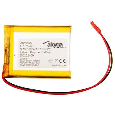 AKYGA Lithium-polymeerbatterij 3,7 V 3500 mAh LP675568 AKY0627 Li-Po PCM JST 2-polige connector 2,54 15 cm AKYGA Lithium-polymeerbatterij 3,7 V 3500 mAh LP675568 AKY0627 Li-Po PCM JST 2-polige connector 2,54 15 cm