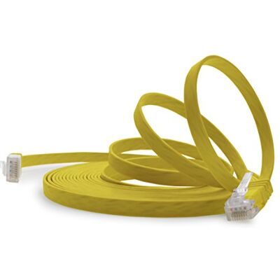 1aTTack.de 10 m geel 1 stuk netwerkkabel Cat.6 platte kabel Cat6 platte kabel patchkabel Cat.6 1000 Mbit/s Gigabit LAN (RJ45) platte dunne micro 1aTTack.de 10 m geel 1 stuk netwerkkabel Cat.6 platte kabel Cat6 platte kabel patchkabel Cat.6 1000 Mbit/s Gigabit LAN (RJ45) platte dunne micro