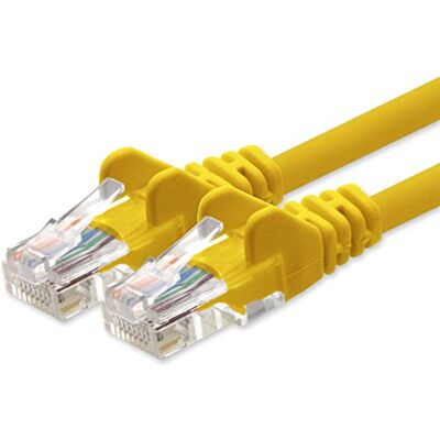 1aTTack.de CAT 5e netwerkkabel UTP netwerkkabel met 2 x RJ45-stekker, 10 m, geel 1aTTack.de CAT 5e netwerkkabel UTP netwerkkabel met 2 x RJ45-stekker, 10 m, geel