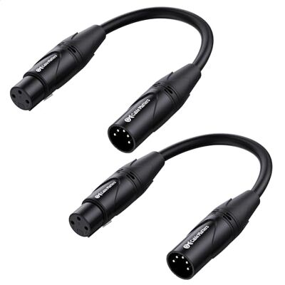 Cable Matters 2 x 15,2 cm 5-pins naar 3-polige DMX verlichtingskabel (3-polige mannelijke XLR-kabel, 3-polige naar 5-polige DMX-adapterkabel) in zwart Cable Matters 2 x 15,2 cm 5-pins naar 3-polige DMX verlichtingskabel (3-polige mannelijke XLR-kabel, 3-polige naar 5-polige DMX-adapterkabel) in zwart