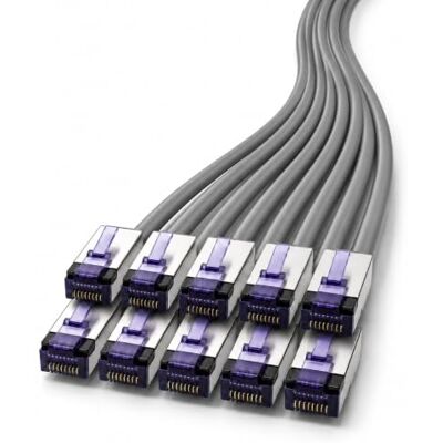 1aTTack.de - 0,25 m CAT6a Superflex Ethernet Gigabit LAN RJ45 CAT6 A patchkabel 10000 Mbit s SFTP PIMF 500 MHz compatibel met CAT6 CAT5 grijs 10 stuks 1aTTack.de - 0,25 m CAT6a Superflex Ethernet Gigabit LAN RJ45 CAT6 A patchkabel 10000 Mbit s SFTP PIMF 500 MHz compatibel met CAT6 CAT5 grijs 10 stuks