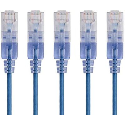 Monoprice SlimRun Cat6A Ethernet patchkabel RJ45 UTP zuiver koperen kabel 10g 30AWG blauw 9,1m 5 stuks Monoprice SlimRun Cat6A Ethernet patchkabel RJ45 UTP zuiver koperen kabel 10g 30AWG blauw 9,1m 5 stuks