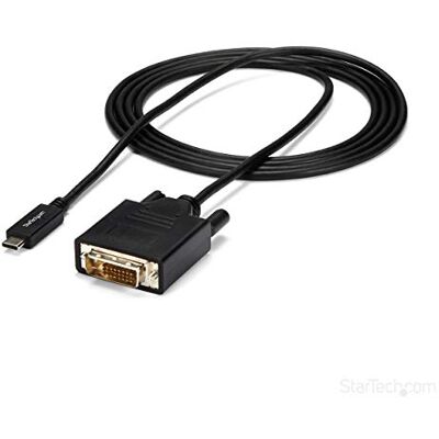 StarTech .com USB-C naar DVI-kabel – 6 m / 2 m – 1080p – 1920 x 1200 – USB-C DVI-monitor kabel – computermonitorkabel (CDP2DVIMM2MB) StarTech .com USB-C naar DVI-kabel – 6 m / 2 m – 1080p – 1920 x 1200 – USB-C DVI-monitor kabel – computermonitorkabel (CDP2DVIMM2MB)