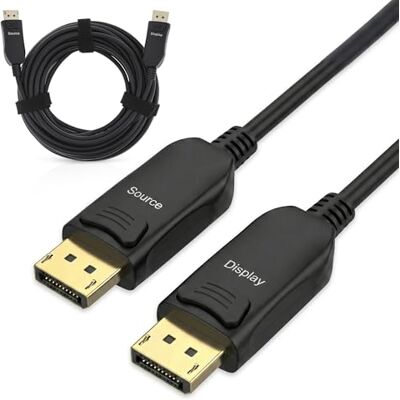 InLine ® DisplayPort 2.1 AOC actieve kabel, UHBR 13.5, 10K/8K/4K, verliesvrije overdracht met metalen stekkers, 50 m, zwart, 17250A InLine ® DisplayPort 2.1 AOC actieve kabel, UHBR 13.5, 10K/8K/4K, verliesvrije overdracht met metalen stekkers, 50 m, zwart, 17250A