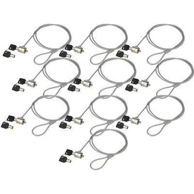 vhbw 10 x Kensington Lock voor laptop, notebook, kabelslot met sleutels, 1,2 m vhbw 10 x Kensington Lock voor laptop, notebook, kabelslot met sleutels, 1,2 m