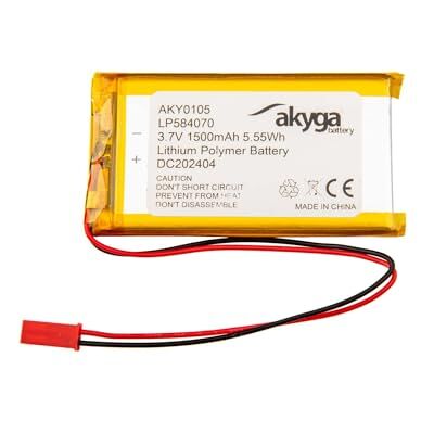 AKYGA LP584070 Lithium-polymeerbatterij 3,7 V 1500 mAh AKY0105 Li-Po PCM JST 2-polige connector 2,54 15 cm AKYGA LP584070 Lithium-polymeerbatterij 3,7 V 1500 mAh AKY0105 Li-Po PCM JST 2-polige connector 2,54 15 cm
