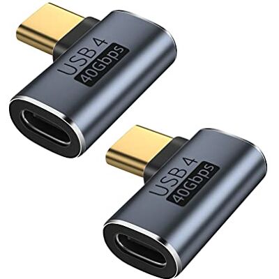 Generic Seminer 2 stuks USB C-stekker naar bus adapter 90° hoek compatibel met Samsung, MacBook en andere USB-C-apparaten Generic Seminer 2 stuks USB C-stekker naar bus adapter 90° hoek compatibel met Samsung, MacBook en andere USB-C-apparaten
