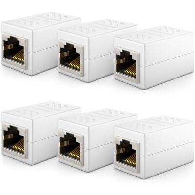 deleyCON 6 x CAT6 koppeling kabelconnector netwerkkabel patchkabel ethernetkabel modulaire adapter afgeschermd 2 x bus RJ45 DSL LAN wit deleyCON 6 x CAT6 koppeling kabelconnector netwerkkabel patchkabel ethernetkabel modulaire adapter afgeschermd 2 x bus RJ45 DSL LAN wit