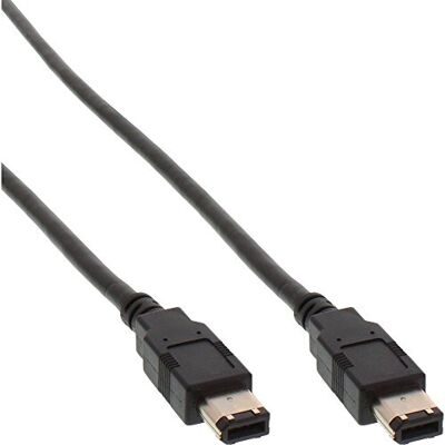 InLine 34005 FireWire-kabel, stekker op stekker, 400 Mbit/s, 5 m, digitale camera, dvd's, zwart InLine 34005 FireWire-kabel, stekker op stekker, 400 Mbit/s, 5 m, digitale camera, dvd's, zwart