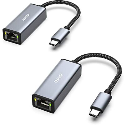 BENFEI Adapter USB C naar Ethernet, 2 stuks USB Type-C (Thunderbolt 3) naar RJ45 Ethernet LAN-adapter compatibel voor MacBook Pro 2019/2018/2017, MacBook Air en Plus BENFEI Adapter USB C naar Ethernet, 2 stuks USB Type-C (Thunderbolt 3) naar RJ45 Ethernet LAN-adapter compatibel voor MacBook Pro 2019/2018/2017, MacBook Air en Plus