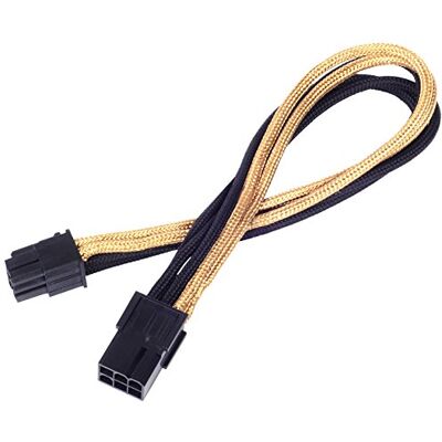 Silverstone SST-PP07-IDE6BG verlengkabel, 6-polig, PCI-E 6-polig, 25 cm, zwart/goud Silverstone SST-PP07-IDE6BG verlengkabel, 6-polig, PCI-E 6-polig, 25 cm, zwart/goud