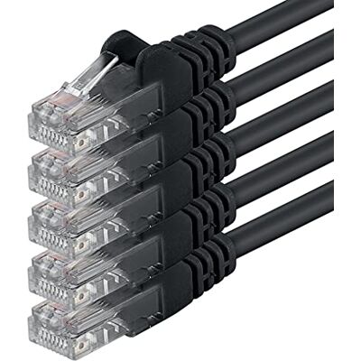 1aTTack.de 2 m zwart 5 stuks (PACK) netwerkkabel Ethernet CAT.6 CAT6 patchkabel 1000 Mbit/s 1aTTack.de 2 m zwart 5 stuks (PACK) netwerkkabel Ethernet CAT.6 CAT6 patchkabel 1000 Mbit/s
