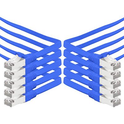 1aTTack.de 3,0 m blauw 10 stuks CAT.7 Gigabit Ethernet LAN lint (RJ45) netwerkkabel ruwe kabel (10 Gbit/s) installatiekabel plat dun compatibel met Cat.5 Cat.5e Cat.6 1aTTack.de 3,0 m blauw 10 stuks CAT.7 Gigabit Ethernet LAN lint (RJ45) netwerkkabel ruwe kabel (10 Gbit/s) installatiekabel plat dun compatibel met Cat.5 Cat.5e Cat.6