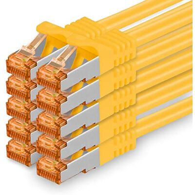1aTTack.de Cat7 Cat 7 ethernetkabel Cat7 lan netwerk 10GBASE-T 10000 Mbps (Sftp Pimf) dubbel afgeschermde patchkabel RJ45 stekker Cat.6a 1,5m Yellow 10 pieces 1aTTack.de Cat7 Cat 7 ethernetkabel Cat7 lan netwerk 10GBASE-T 10000 Mbps (Sftp Pimf) dubbel afgeschermde patchkabel RJ45 stekker Cat.6a 1,5m Yellow 10 pieces