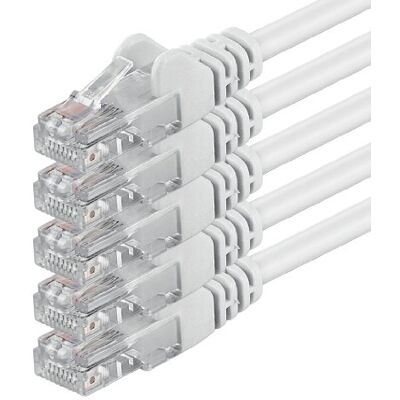 1aTTack.de 3,0 m CAT.6 CAT6 Ethernet LAN-kabel 1000 Mbit/s, 5 x wit Cat 6 Internet-patchkabel, LAN-netwerkkabel, voor switch, router, modem, patchpaneel 1aTTack.de 3,0 m CAT.6 CAT6 Ethernet LAN-kabel 1000 Mbit/s, 5 x wit Cat 6 Internet-patchkabel, LAN-netwerkkabel, voor switch, router, modem, patchpaneel