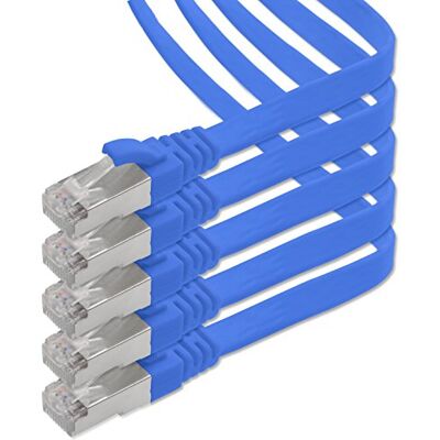 1aTTack.de 2 m blauw 5 stuks CAT.7 Gigabit Ethernet LAN-kabel (RJ45) netwerkkabel ruwe kabel (10 Gbit/s) installatiekabel plat dun compatibel met Cat.5 Cat.5e Cat.6 1aTTack.de 2 m blauw 5 stuks CAT.7 Gigabit Ethernet LAN-kabel (RJ45) netwerkkabel ruwe kabel (10 Gbit/s) installatiekabel plat dun compatibel met Cat.5 Cat.5e Cat.6