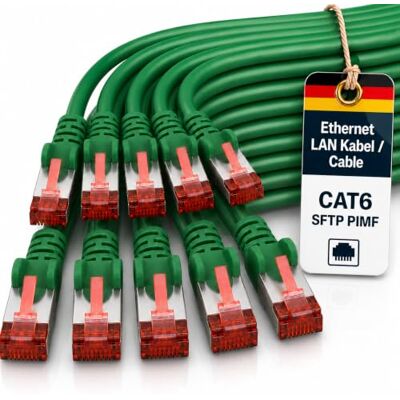1aTTack.de Cat6 SFTP netwerkkabel 10 x 10 m RJ45 LAN Ethernet groen Cat6 S/FTP PIMF, dubbel afgeschermd, 250 MHz, halogeenvrij, tot 1 Gbit/s; RJ45 voor router, switch, modem, pc en paneel 1aTTack.de Cat6 SFTP netwerkkabel 10 x 10 m RJ45 LAN Ethernet groen Cat6 S/FTP PIMF, dubbel afgeschermd, 250 MHz, halogeenvrij, tot 1 Gbit/s; RJ45 voor router, switch, modem, pc en paneel