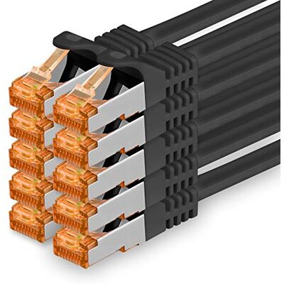 1aTTack.de 10 stuks Cat.7 netwerkkabel 5m zwart 10000 Mbit s patchkabel Cat7 S FTP PIMF afscherming LSZH Cat.7 ruwe kabel Rj45 Cat 6a stekker 10 x 5m 1aTTack.de 10 stuks Cat.7 netwerkkabel 5m zwart 10000 Mbit s patchkabel Cat7 S FTP PIMF afscherming LSZH Cat.7 ruwe kabel Rj45 Cat 6a stekker 10 x 5m