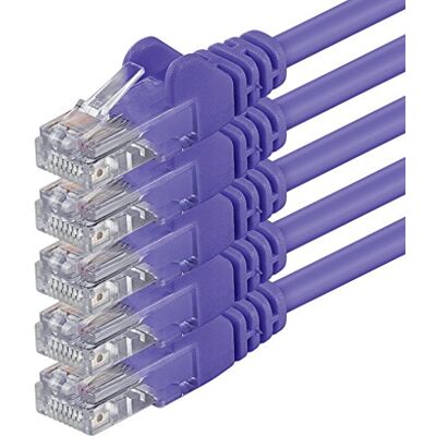1aTTack.de UTP netwerkkabel met RJ45 (Cat.6) 0,25 m, paars, 5 stuks 1aTTack.de UTP netwerkkabel met RJ45 (Cat.6) 0,25 m, paars, 5 stuks
