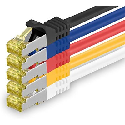 1aTTack.de CAT7 CAT 7 SFTP netwerkkabel 10 Gb/s 5 stuks 10,0 m Ethernet LAN DSL modem router 5 kleuren 03-5 stuks 1aTTack.de CAT7 CAT 7 SFTP netwerkkabel 10 Gb/s 5 stuks 10,0 m Ethernet LAN DSL modem router 5 kleuren 03-5 stuks