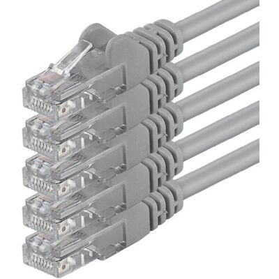 1aTTack.de 5 m grijs 5 stuks (PACK) netwerkkabel LAN Ethernet CAT.6 CAT6 patchkabel 1000 Mbit/s 1aTTack.de 5 m grijs 5 stuks (PACK) netwerkkabel LAN Ethernet CAT.6 CAT6 patchkabel 1000 Mbit/s