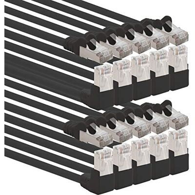 1aTTack.de 366169 Netwerkkabels, patchkabels, Cat.6, (SFTP PiMF), haaks, 1000 Mbit/s, RJ45-connector, set van 10 x 1 m, zwart 1aTTack.de 366169 Netwerkkabels, patchkabels, Cat.6, (SFTP PiMF), haaks, 1000 Mbit/s, RJ45-connector, set van 10 x 1 m, zwart